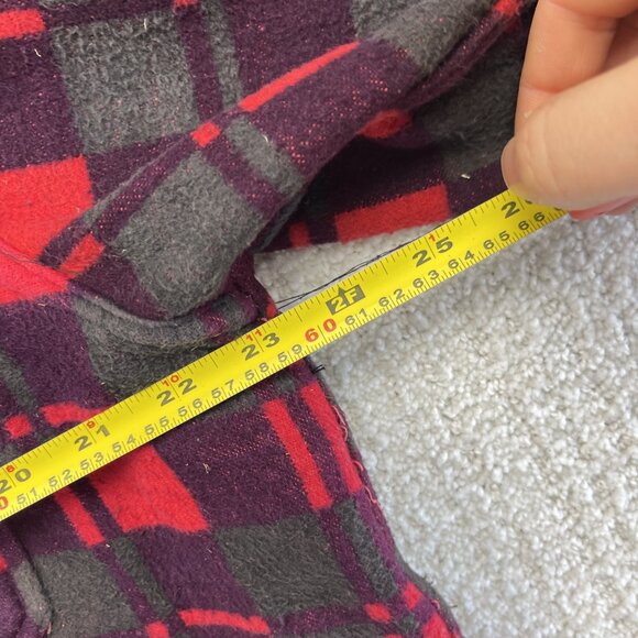 Vintage 60s Champion Flannel Shirt Red Plaid Button Front Workwear Sz 16.5 Read - Picture 11 of 16